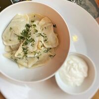 Вареники с картошкой и грибами в Суп с котом