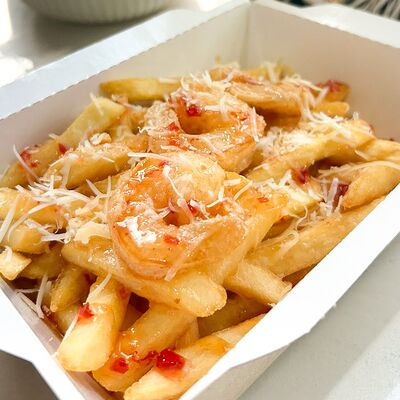 Фри-бокс с тигровыми креветками в Одно мясо по цене 440 ₽