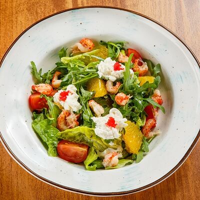 Сицилийский салат с раковыми шейками в Перчини на огне по цене 380