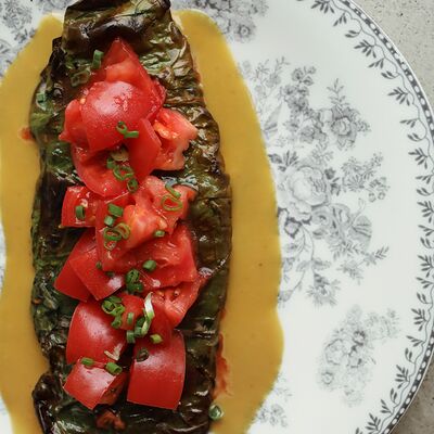 Сибас с мангольдом и тартаром из томатов в Folk по цене 1770 ₽