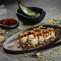 Гриль с лососем и карамельным луком в Sushi Party