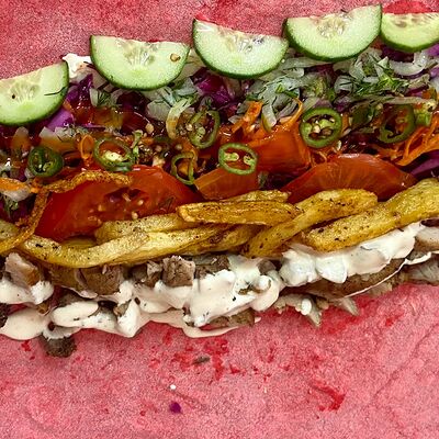 Шаурма со свининой супербольшаяв Шаурма по цене 790 ₽