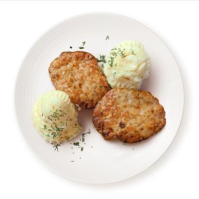 Картофельное пюре с котлетами в Барашек по цене 360 ₽