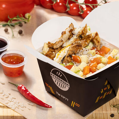 Вок Премиум Рис с курицейв Шаурма Куулпицца по цене 589 ₽