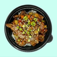 Оякидон с курицей и беконом в Яманаси