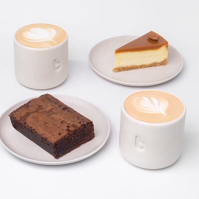 Латте, Капучино, Брауни и Карамельный чизкейк в Balance coffee по цене 1185 ₽
