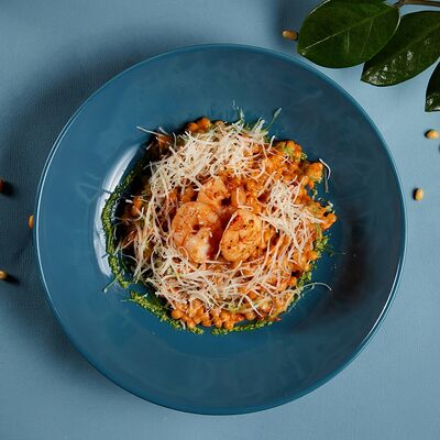 Паста Птитим с морепродуктами в Корица по цене 540 ₽