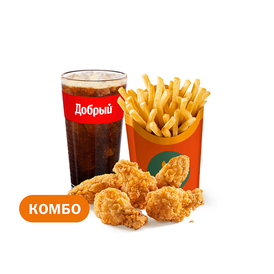 Куриные крылышки (5 шт.) Большой Комбо в Вкусно – и точка по цене 533 ₽