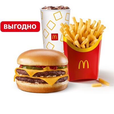 Двойной Чизбургер Большой МакКомбо в Макдоналдс по цене 219 ₽