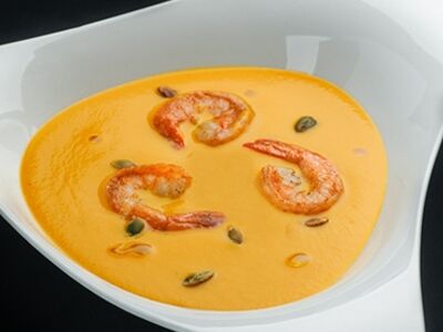 Тыквенный крем-суп с креветками в Mojo по цене 390