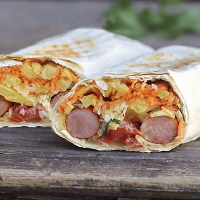 Двойной хот-дог в лаваше с фрив Ням Ням по цене 290 ₽