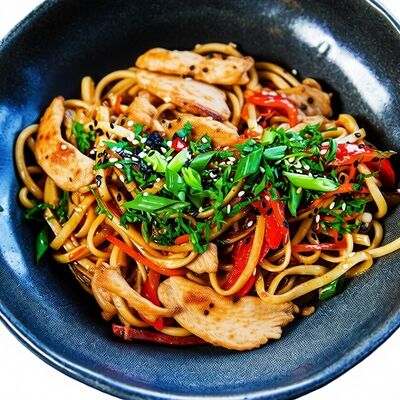 Удон с индейкой в PlutuS Resto Club по цене 450 ₽