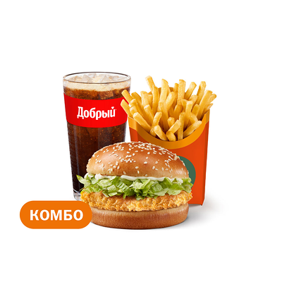 Чикен Хит Большой Комбо в Вкусно – и точка по цене 405 ₽