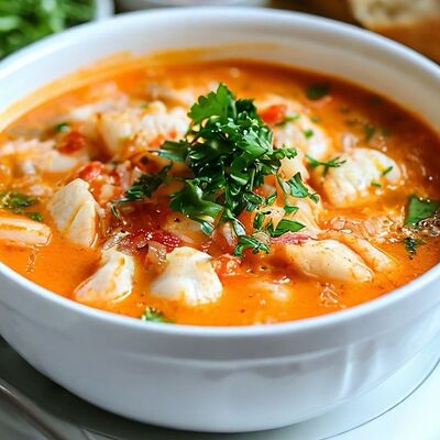 Сливочная уха с лососем в Cafe Family по цене 630 ₽