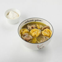 Пельмени цветные с бульоном в Coffee BOOM