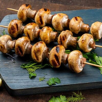 Шампиньоны на мангале в Тапчан по цене 430 ₽