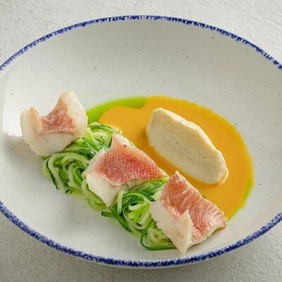 Филе окуня, спагетти из цукини в На Парах по цене 830