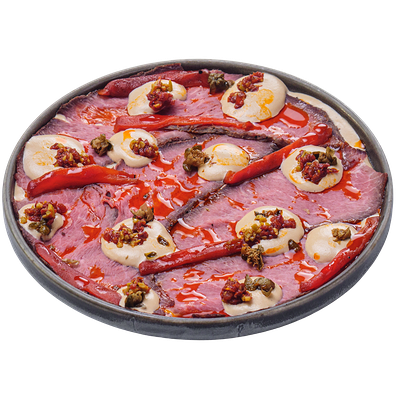 Карпачо из печеного перца с ростбифом в ИТЛЕ Стейк-кафе Halal по цене 1140 ₽