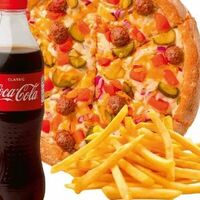 Комбо пицца, фри, Coca-Cola в Вертел