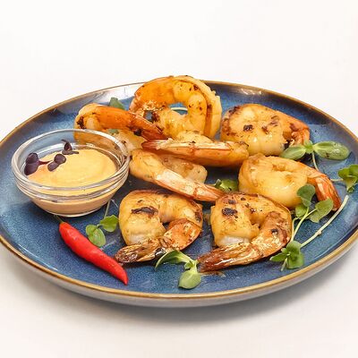 Креветки в чесночном соусев Мисо-Мисо по цене 1163 ₽