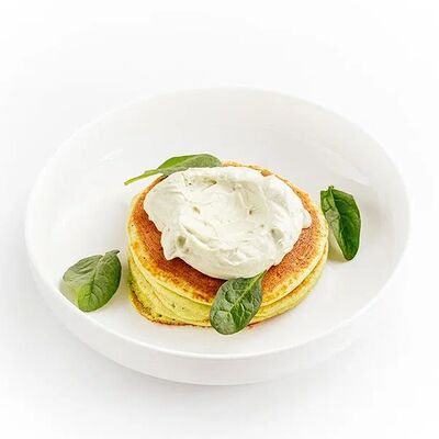 Панкейки с цукини и муссом из авокадо в Cake & Breakfast по цене 590 ₽