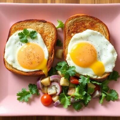 Яичница глазунья с микс-салатом и тостамив Cocodor по цене 490 ₽