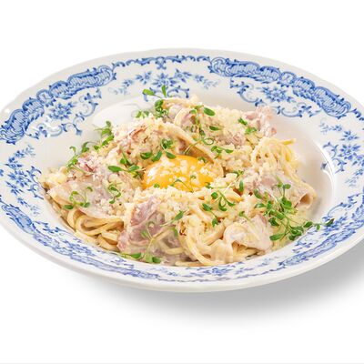 Спагетти карбонара в сливочном соусе в Bimi Vita по цене 610 ₽