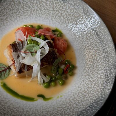 Палтус с копчеными томатами в W - cocktails & food по цене 1610 ₽