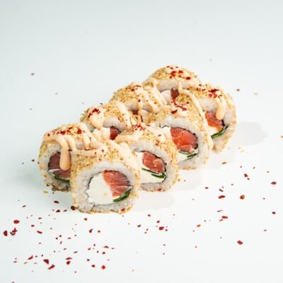 В кунжуте с копчёным лососем (8 шт.) в ЁБИСАН по цене 939 ₽