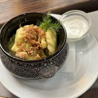 Вареники с картофелем и беконом в Добролюбово