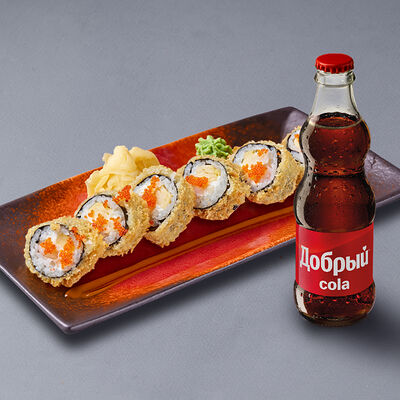 Тояма маки и Добрый кола 0,25 л в Планета Суши по цене 650 ₽