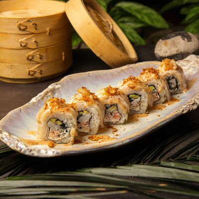 Ролл Тимури с окунем и снежным крабом в Эбби Noodles & Sushi Bar по цене 715