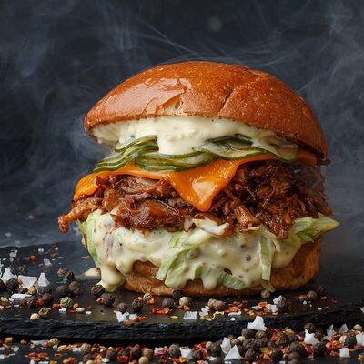 Бургер с рваной говядиной в Изи Паб по цене 795 ₽