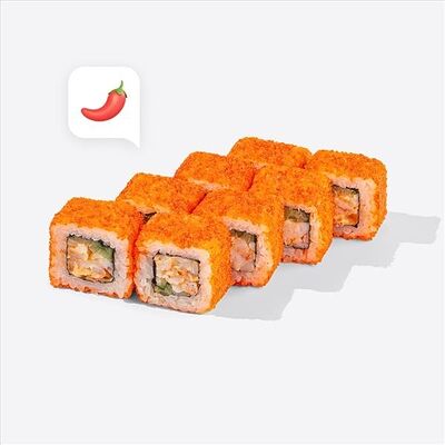 Калифорния с креветкой спайси в Много лосося по цене 675 ₽