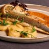 Сибас гриль на подушке из мятого картофеля в SomeMeat по цене 1400