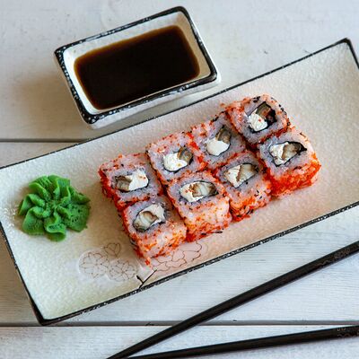 Холодный ролл Сливочный угорь в 4 Лосося по цене 509