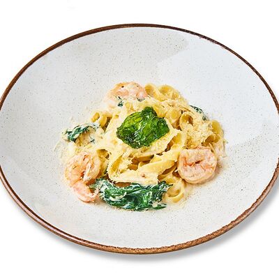 Паста с креветками в сливочном соусе в Kitchen по цене 650