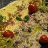 Бефстроганов с вешенками и обожженным картофельным пюре в To mesto по цене 1050