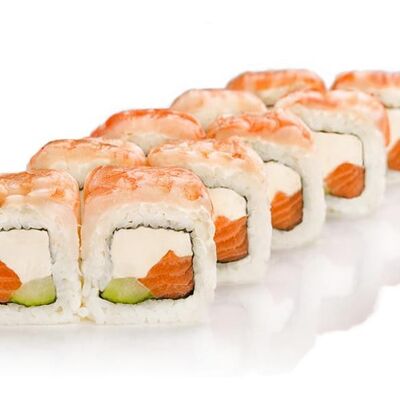 Ролл эби с лососем в Sushi & Pizza Момент по цене 680 ₽