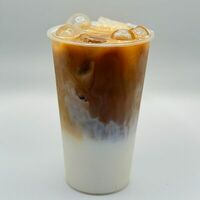Латте с сиропом соленая карамель (холодное) в КРАШ Bubble Tea