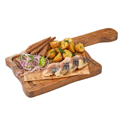 Скумбрия холодного копчения с мини картофелем в Ёрш по цене 290