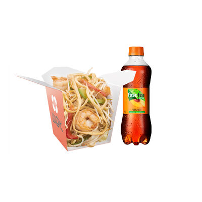 Удон с креветками в соусе якитори и Fuse Tea в WOK по цене 101000 сум