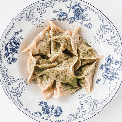 Пельмени с мурманской форелью и палтусом в Niki по цене 1400 ₽