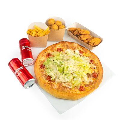 Комбо пицца Цезарь и крылышки в Чикен фри по цене 2299 ₽