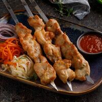 Шашлык из курицы по-узбекски в Баклажан в ТЦ 