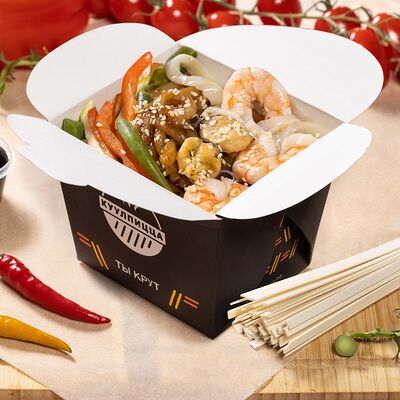 Вок Премиум Удон с морепродуктамив Шаурма Куулпицца по цене 769 ₽