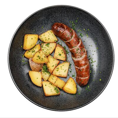 Мясная колбаска с жареным картофелемв Мистер лим по цене 390 ₽