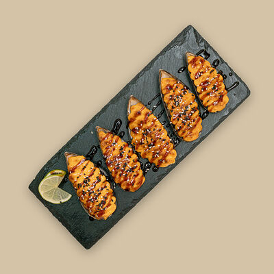 Запеченные мидии с яки соусом в Любим сытно по цене 855 ₽