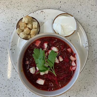 Борщ с курой в Кофеин по цене 210