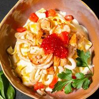Паста Фетучини с морепродуктами в КафеМафия